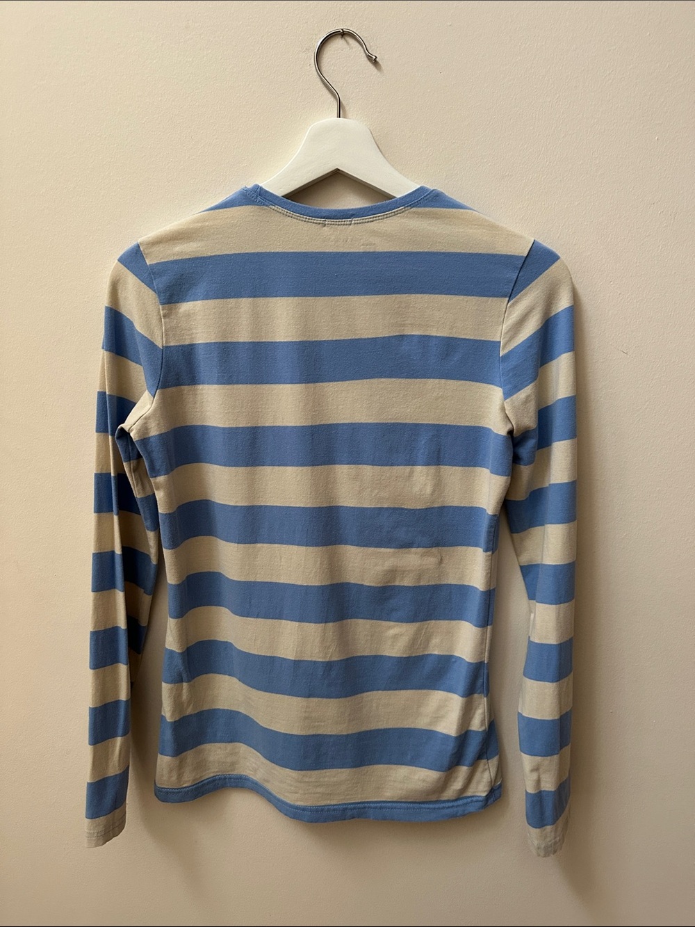 GAP Blue and Cream Striped Long Sleeve Tee - Picture 5 of 5